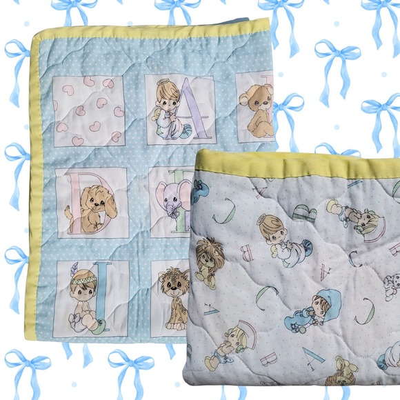 Precious Moments Baby Blankets Alphabet A, B,‎ C's Crib Blanket, Small, Handmade - Picture 1 of 16
